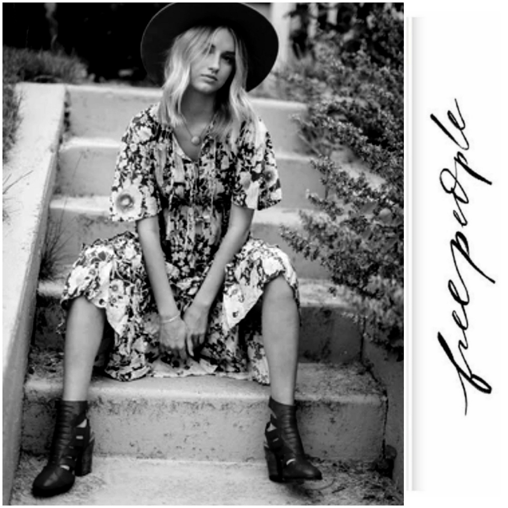 Stylish Strappy Free People Black Leather Booties - Picture 1 of 10